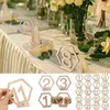 Party Decoration 10pc 1-10/11-20 Number Wooden Table Plate Hexagon Hollow Digital Seat Card Bar Cafe NumberParty