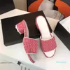 2022 Slippers Hoof Heightening Middle Heel Height Fashion Color Matching Decorative Pattern Lazy Beach Cool Outdoor Women's Summer Shoes