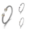 Armband Dy Luxus Designer Twisted Perle Kopf Frauen Mode Vielseitige Twist Armbänder Schmuck Platin überzogene Hochzeitsgeschenke 5mm