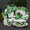 Multi-style Tropical Banana Leaf Bowl Plates Ceramic Coffee Mug Saucers Multi Layer Cake Plate Milk Cup Home Kitchen Tableware BH6902 TYJ