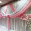 Wit Roze Achtergrond Swag Drapes voor 3MX6M Gordijn Bruiloft Decoratie