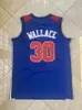 قمصان كرة السلة المخصصة لاري جونسون S-6XL مخيط Mitchell Ness 1998-99 Blue Men New York'knicks'jersey City Kids