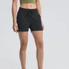 Calça de ioga de luxo de roupas de ginástica shorts esportivos de cintura alta com bolsos treputas de greve de greves de deportivo mujer