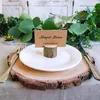 10pcs Natural Wooden Place party Holders Stand Card Photo Clip Holder Rustic Wedding Decorations Party Table Number Name Sign