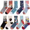 5 PairPack Painting Men Socks Cotton Unisex Crew Designer Socks Men Streetwear Size 3744 210727