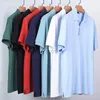 Camp Clothing Uomo Business Casual Solid Polo maschile Manica corta Puro cotone di alta qualità 220614