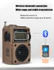 Lüks Tasarımcı Taşınabilir Full Band Radio MW/FM/SW/WB Alıcı Bluetooth Hoparlör Müzik Oyuncusu Destek TF Kart Zamanlayıcı Kapatma Arama Arama İstasyonu