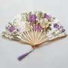 Traditionele Chinese bamboe fan vintage bloemthema vouwen hand vastgehouden fan trouwfeest gunsten