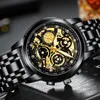 NEKTOM Mannen Horloges Luxe Topmerk Gouden Horloge Roestvrij Staal Grote Mannelijke Horloge Geel Quartz Sport Horloges voor Man 220530
