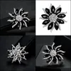 Pinnen broches sieraden zwart kristalhars heldere strass broche pins voor bruiloft drop levering 2021 nj