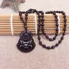 Pendant Necklaces Black Green Buddha Women Amulet Chinese Style Maitreya Necklace Jewelry Drop