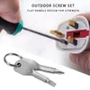 Portabla skruvmejslar Keychain Outdoor Pocket Mini Skruvmejsel Set nyckelring med slitsade handnyckelhängen 1000Sets daj476