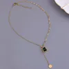 Pendentif colliers été rétro grand-mère vert épissage clavicule chaîne femme mode Simple niche réglable collier pendentif