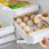 Mutfak Depolama Organizasyonu İstiflenebilir Yumurta Çekmece Buzdolabı Gıda Organizatör Kutusu Açık