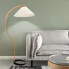 Luminárias de chão Lâmpada de madeira decoração quarto para sala de estar decoração estética led luz tecido plissado abajur chifre base tudo aofafloor