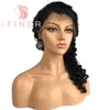 Brazilian Human Deep Wave Hair 10A Grade Lace Front Wig Bleached Knots With Baby Hair