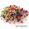 Flores decorativas grinaldas 100-600 peças peças de mini-estrela seco de mina de unhas de unhas de unhas naturais resin-epóxi resina cheia de decoração caseira