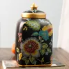 1PCS Retro Ceramic Kitchen Storage Bottles Jars tin Sugar Pot Organizer Painted Tea Caddy storage Jar canister Cans Cooking