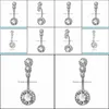 Navel Bell Button Rings Lichaam Sieraden 316L Rvs Clear Cz Piercing Sample Belly Drop Levering 2021 Jhk9M