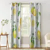 Curtain & Drapes Yellow Watercolor Lemon Pattern Grommet Top Curtains For Living Room Bedroom Kitchen Window Treatments Home Decoration Drap