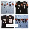 NCAA 75th Vintage Football 32 Jim Brown Koszulki Mitchell and Ness 19 Bernie Kosar Jersey College Brown White