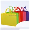 Storage Bags Home Organization Housekee Garden New Colorf Folding Bag Non-Woven Fabric Foldable Shop Reusable Eco-Friendly Ladies Pae11261