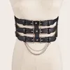 Belts Lnternet Red Punk Style Three-Row Pin Buckle Women Fashion Elastic Girdle Ins Trendy Chain Belt Dress Shirt Match WaistbandB228g