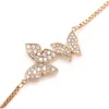 Bangle Trendy Cubic Zirconia Crystal Butterfly Bracciale Cz Stone Oro rosa regolabile per le donne Gioielli da sposa Raym22