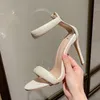 Sandals Women Prom Party Dress High Stiletto Heel One Strap Ankle Zip Designer Sandales Wedding Shoes Sandale Femme Luxe