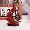 Personalized Christmas Tree Desktop Ornaments Wooden DIY Handicrafts Custom Po Christmas Gift 220623