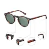 선글라스 레트로 라운드 남성과 여성을위한 편광 빈티지 운전 야외 Gregory Peck Oval Sun Glasses Light Acetate With CaseSunglasses
