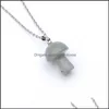 Pendant Necklaces Pendants Jewelry 20Mm Mushroom Statue Glass Stone Carving Reiki Healing Polishing Gem Necklace Dhcmb