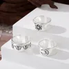 3st Vintage Silver Color Metal Ring Set For Women Men Noon Sun Fjäril Ring Gotiska gåvor Fashion Jewelry