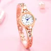 Rhinestone Dial Quartz Womens Steel Wrist Watch Evening Dress Numbers Small Exquisite Elegant Essential Relogio Feminino