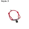 Europe America Fashion Style Armband Men Lady Women Black Metal Hardware graverade V Initialer Lås charm Justerbar Rainbow Polyester Cord Link Armband Q05270