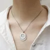 Collane a pendente in acciaio inossidabile colore argento geometrico telaio tondo collana un unico design creativo accessori per gioielli