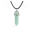 Crystal Pendant Natural Stone Couple Pendant Hexagonal Column Necklace Leather Necklace Men's and Women's Fashion jewelry GC997