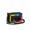 Leather Men's Bag Messenger Shoulder Bag Sports Couple Small Cross Rainbow Hip Hop Leisure Box Bag 220617