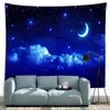 Луна и звезда стена висит голубые звездные гобелена галактики Вселенная Ночное небо пространство для спальни гостиной общежитие J220804