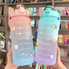 Mugs 2000ml water bottle with marker Time Girl's Burn Cream Drink Cold Summer Sports Outdoor Room