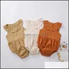 Rompers JumpsuitSrompers Baby Kids Clothing Baby Maternity Girls Boys Ruffle Fly Sleeve Romper Spädbarn Småbarn Dhyey