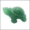 Pietra perline sfuse gioielli 1,5" tartaruga naturale statua guarigione cristallo di quarzo intagliato a mano tartarughe marine figurine Reiki gemma Fengshui Dhema