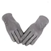 Fem fingrar handskar 2022 mode vinter höst för kvinnor full fingerknapp utomhus stickad sömnad handskar varm vuxen eleganta vantar
