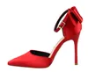 Bow Woman Pompe Silk High Heels Women Shoe Stiletto Red Wedding Scarpe Donne Tacchi da donna Sandali