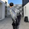 IEFB Embroidery Sequin Velvet Fashionable Temperament Men's Long Sleeve Shirts Lapel Personal Design Oversized Tops 9Y6658 220401