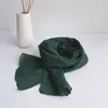 Lenço retrô da primavera e verão plissado delgado lenço de seda longa estreita Shawl longo