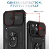 iPhone 14 13 12 11 Pro Maxヘビーデューティー多機能電話ケースキックスタンドマグネティックカーマウントショックプルーフスライドカメラ保護ケース