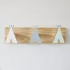 Hooks Rails Ins Nordic Tent Row Hook Solid Wood Wall Coat Rack Handduk Mask Klädhängare Kidsrum Dekoration Keys Holder Organizer