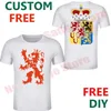 Holanda Flagmão Braços Tilhas de Camisetas DIY Estados Custom Nome da cidade Número de camisa Men camiseta harajuku solto o pescoço 220616gx