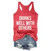 Women's Tanks & Camis Drinking Shirt Drinks Well With Others Tank Top For Group Womens Tops Funny Women Clothes CasualWomen's